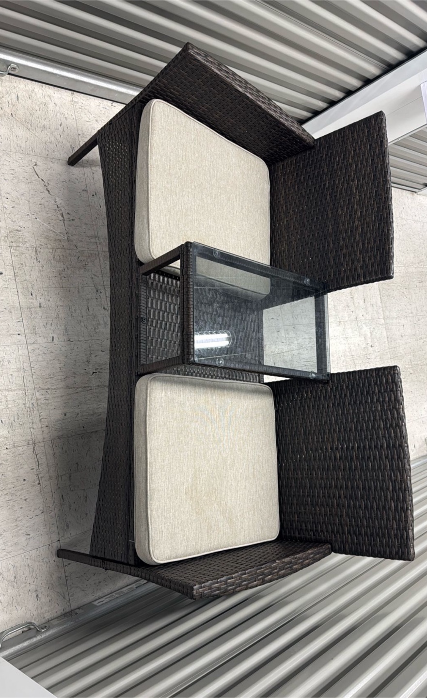 Balcony Wicker Loveseat with Glass Table - photo 3