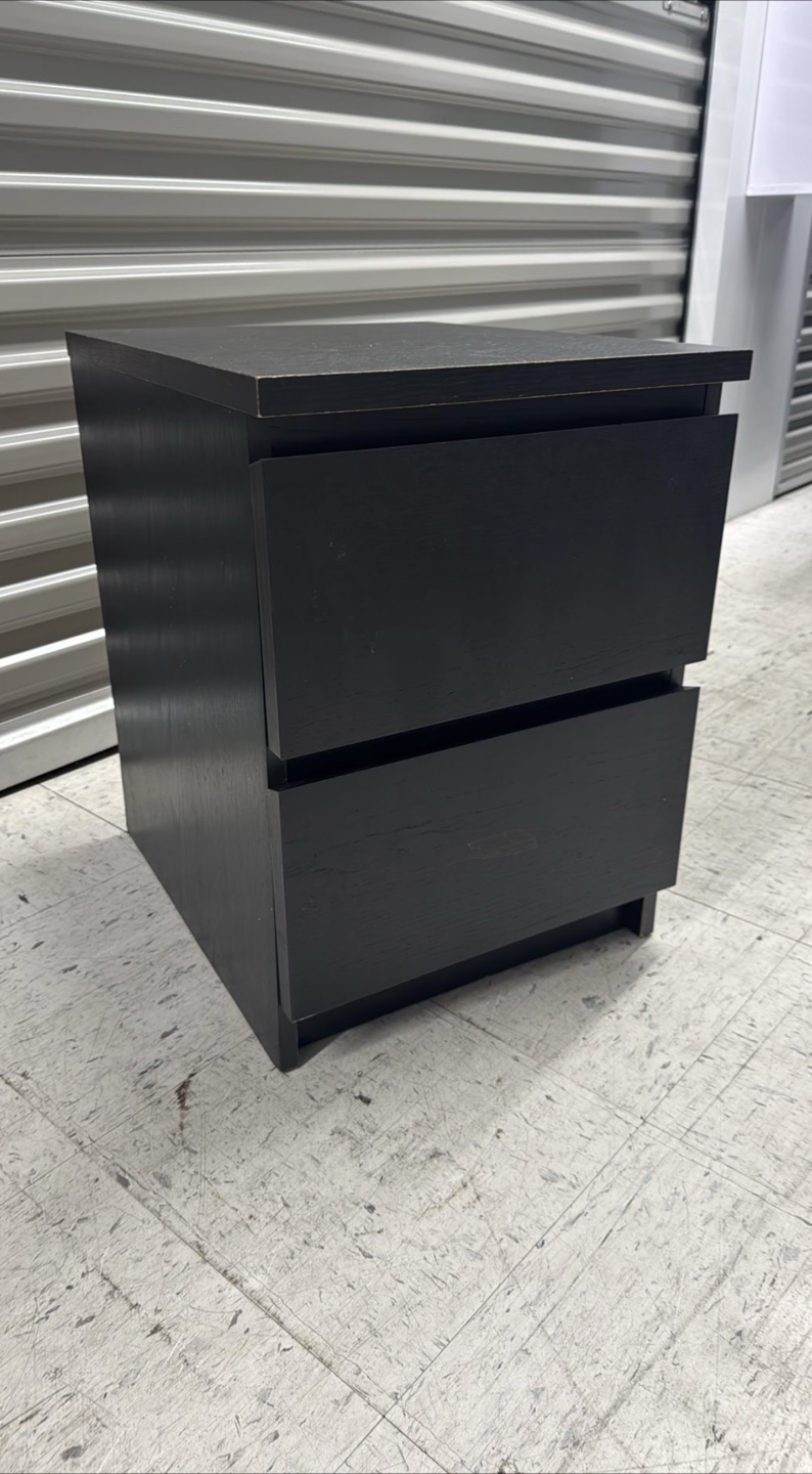 Ikea Black Two-Drawer Nightstand - photo 2