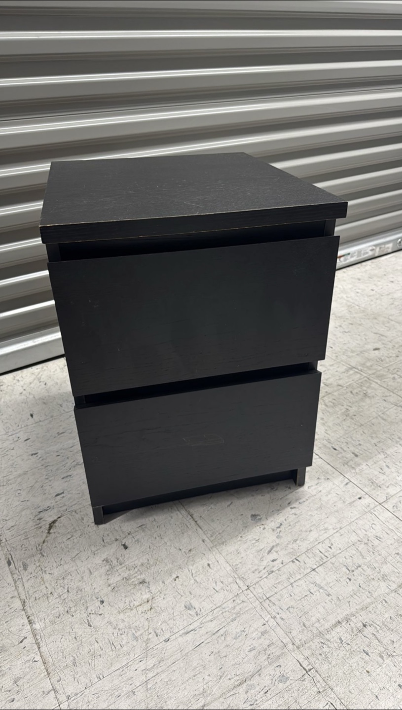 Ikea Black Two-Drawer Nightstand - photo 4