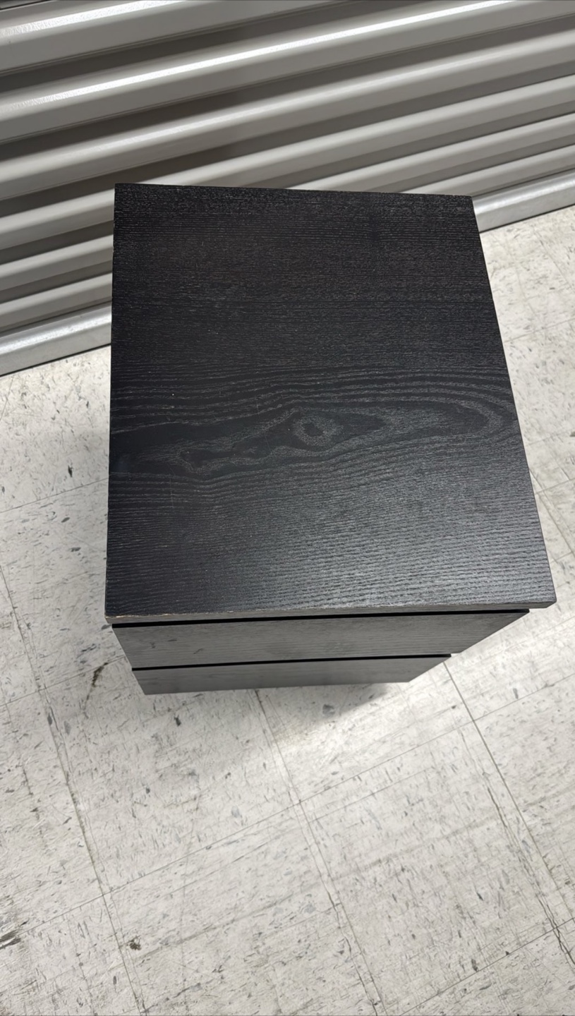Ikea Black Two-Drawer Nightstand - photo 3