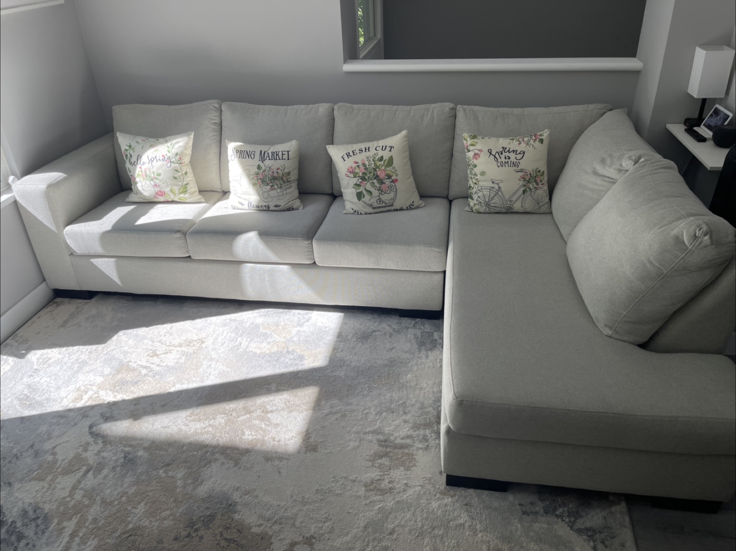 Leon’s Light Grey Sectional Sofa