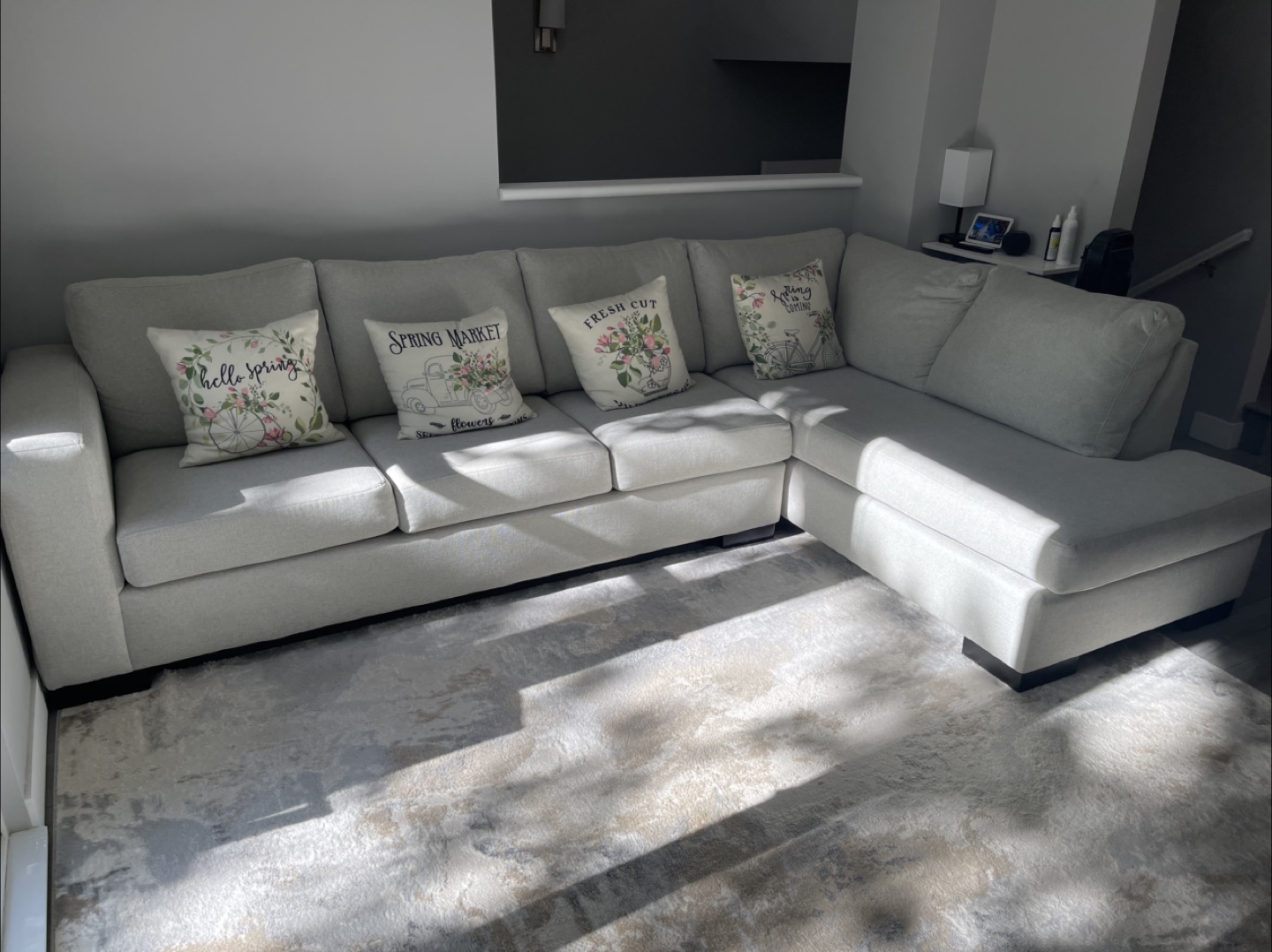 Leon’s Light Grey Sectional Sofa - photo 2