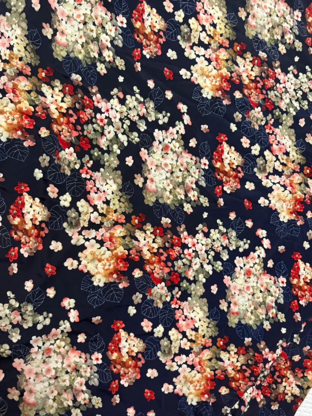 Floral Print Skirt - Navy Blue 🍁🇨🇦 thumbnail