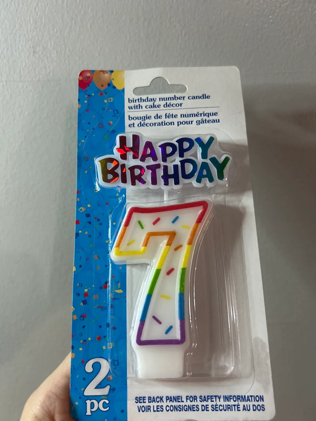 Birthday Number Candle 7 with Cake Decor - New thumbnail