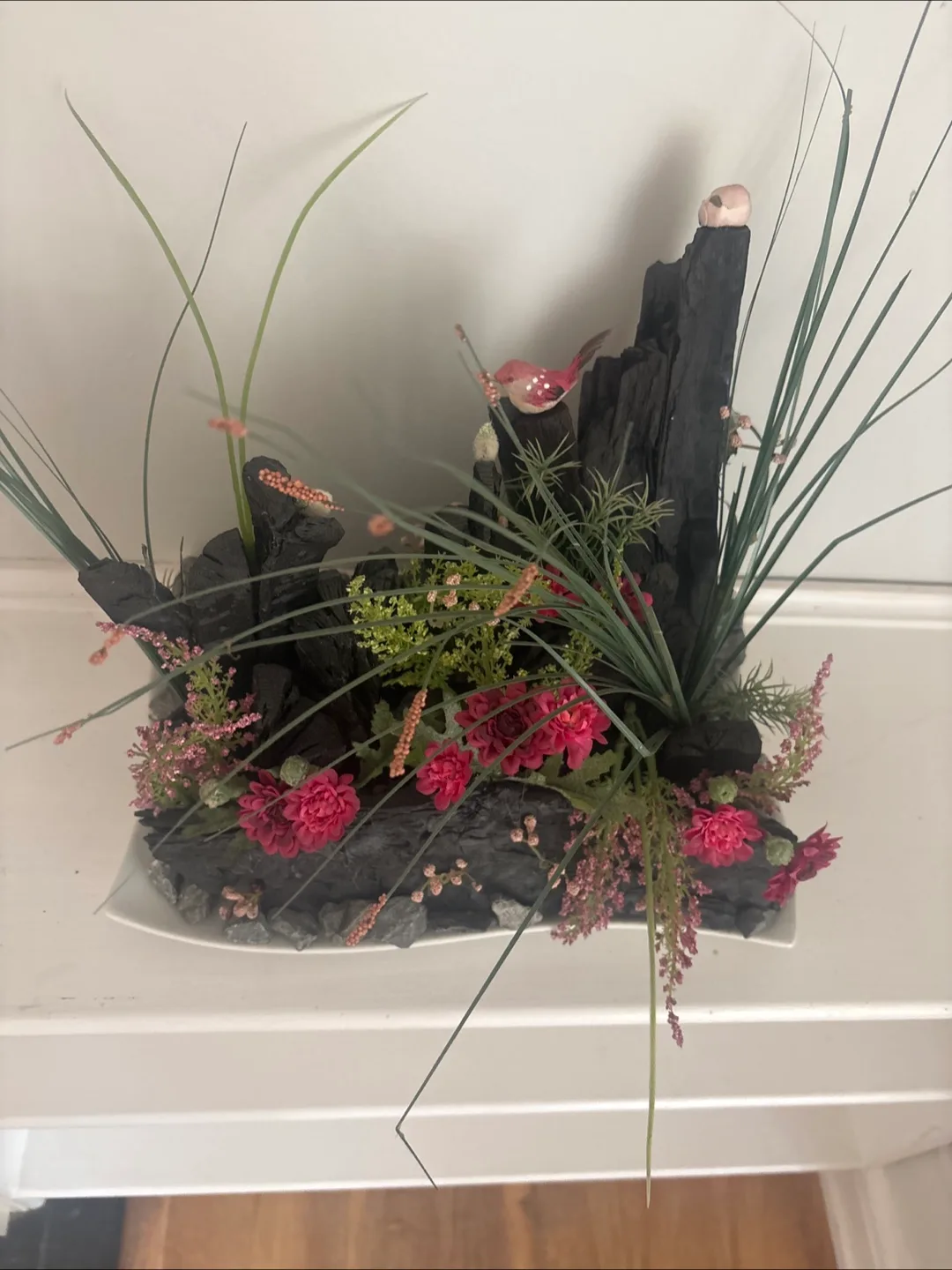 Floral Arrangement with Bird Accent thumbnail