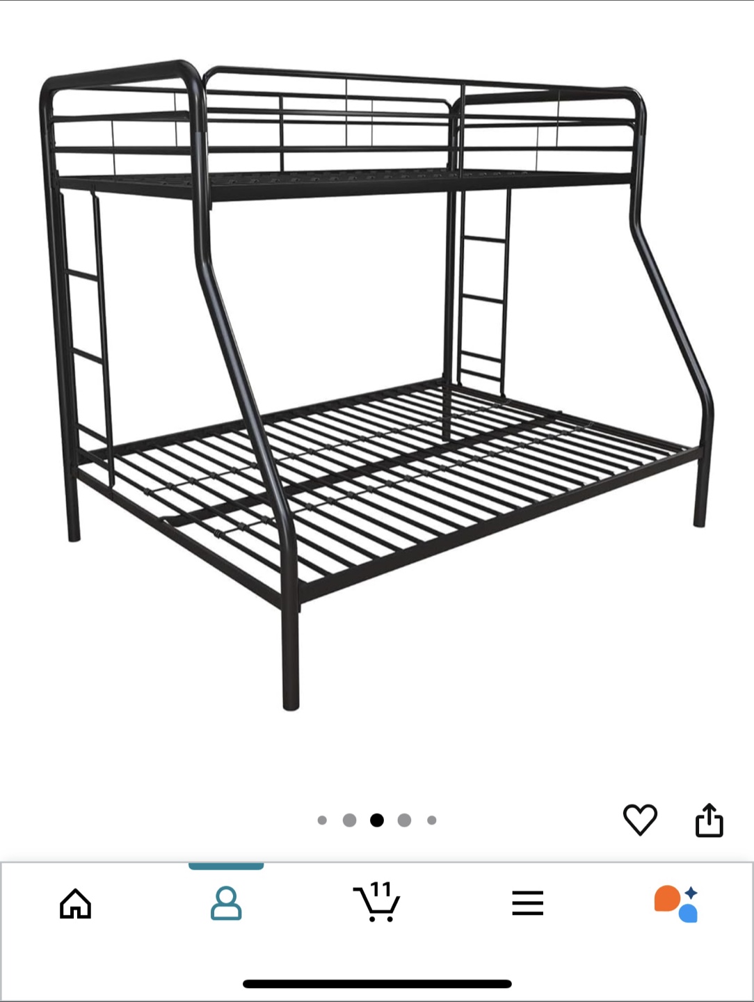 DHP Dusty Metal Bunk Bed - Twin/Full Size - photo 5