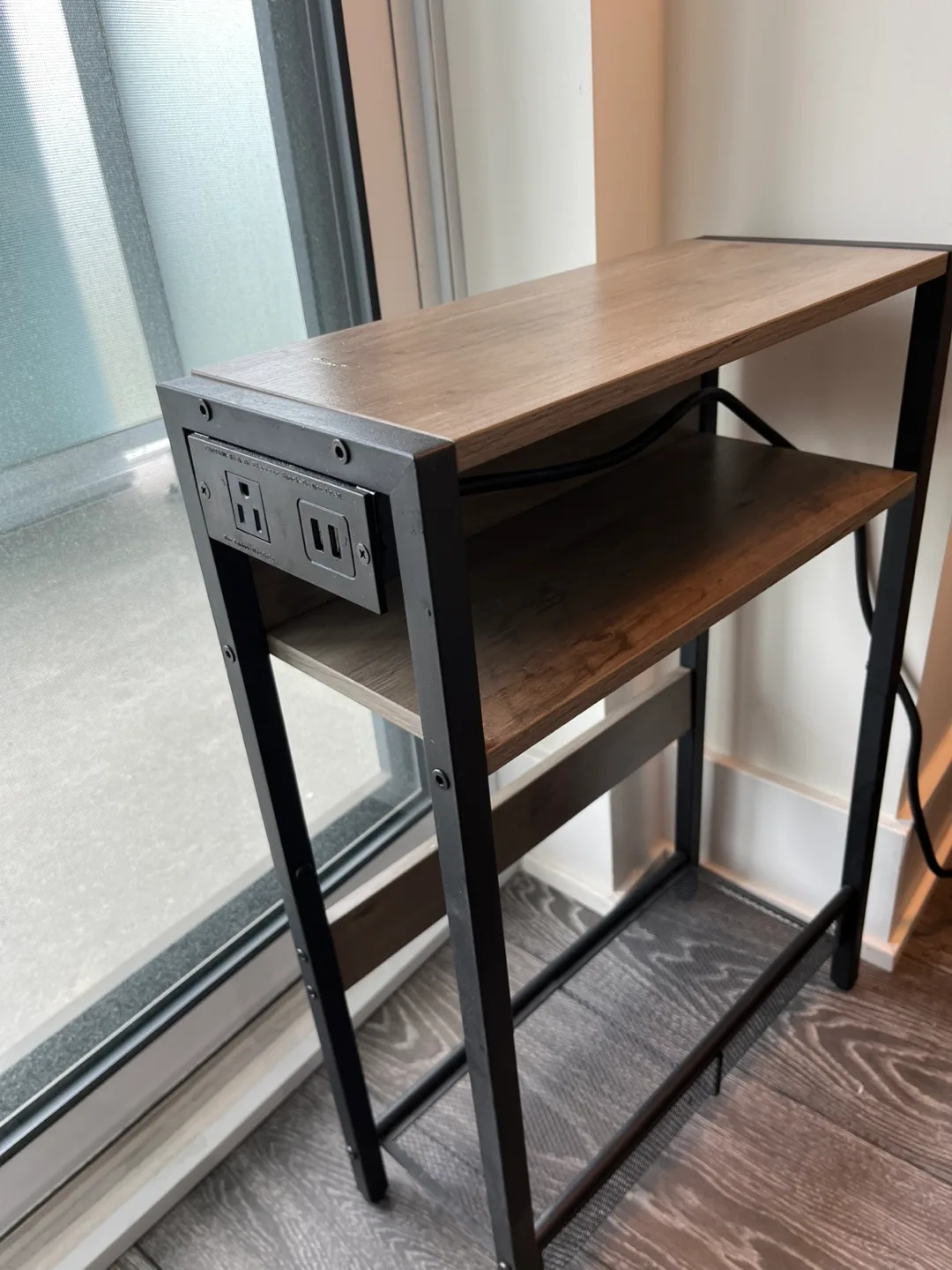 Wood & Metal End Table with USB Ports thumbnail