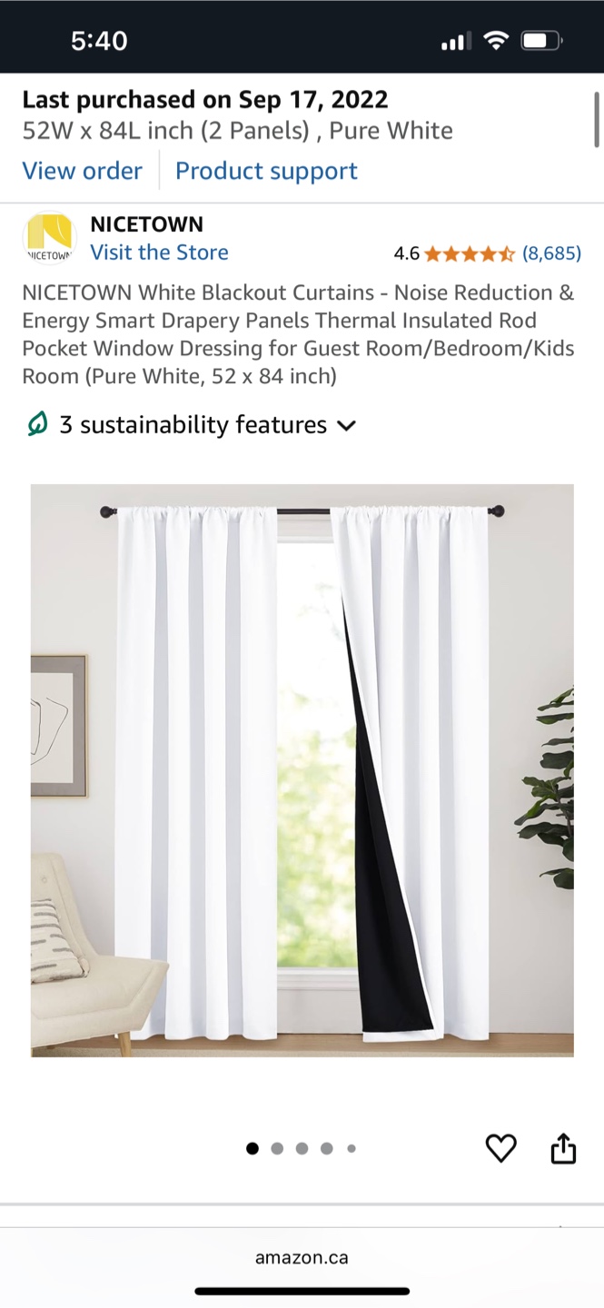 Blackout Curtains 52x84" 2 panels