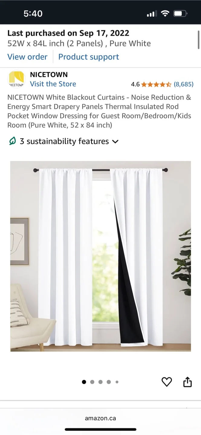 Blackout Curtains 52x84" 2 panels thumbnail
