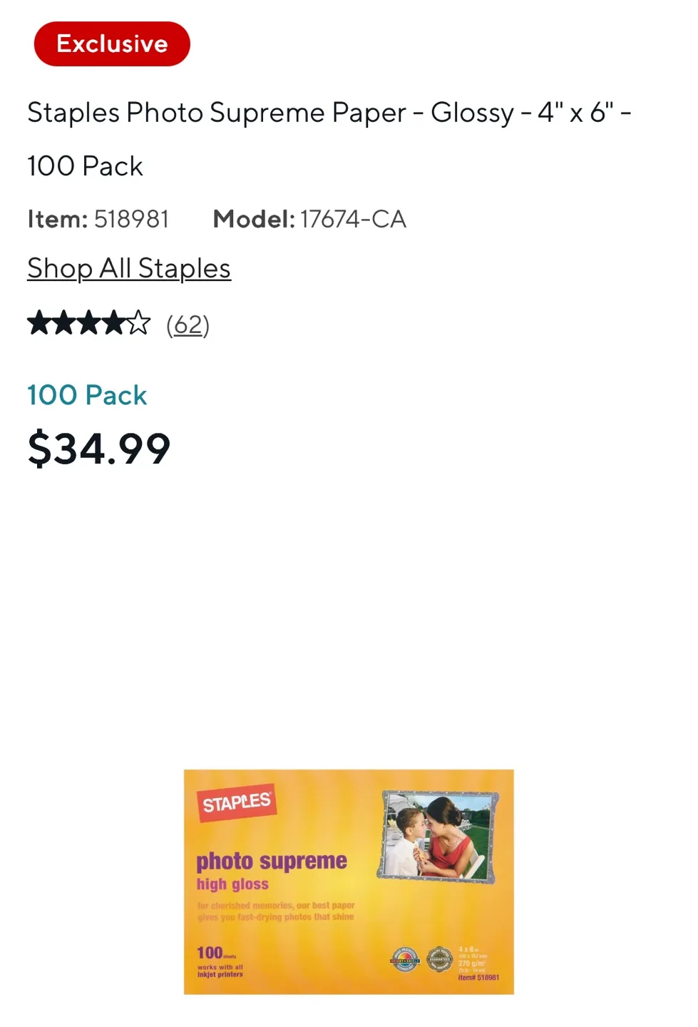 HP Premium Photo Paper, 4x6, 100 Sheets image indicator(4)