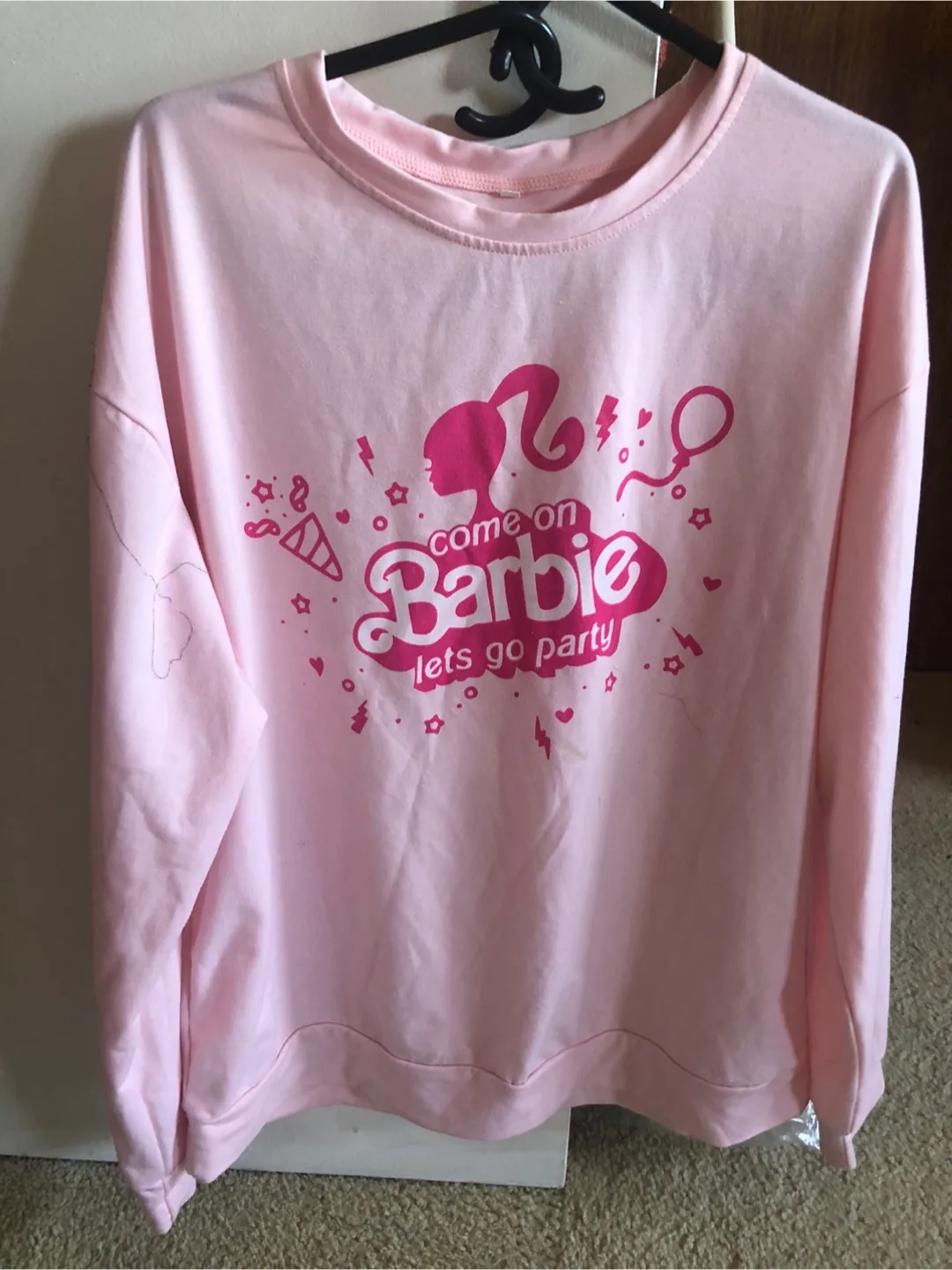 Size xL Come On Barbie Let's Go Party Pink Sweatshirt thumbnail