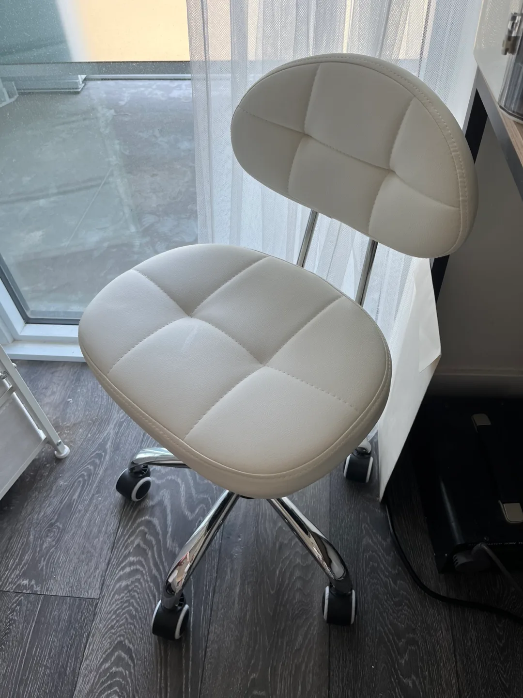 White Square Swivel Stool thumbnail