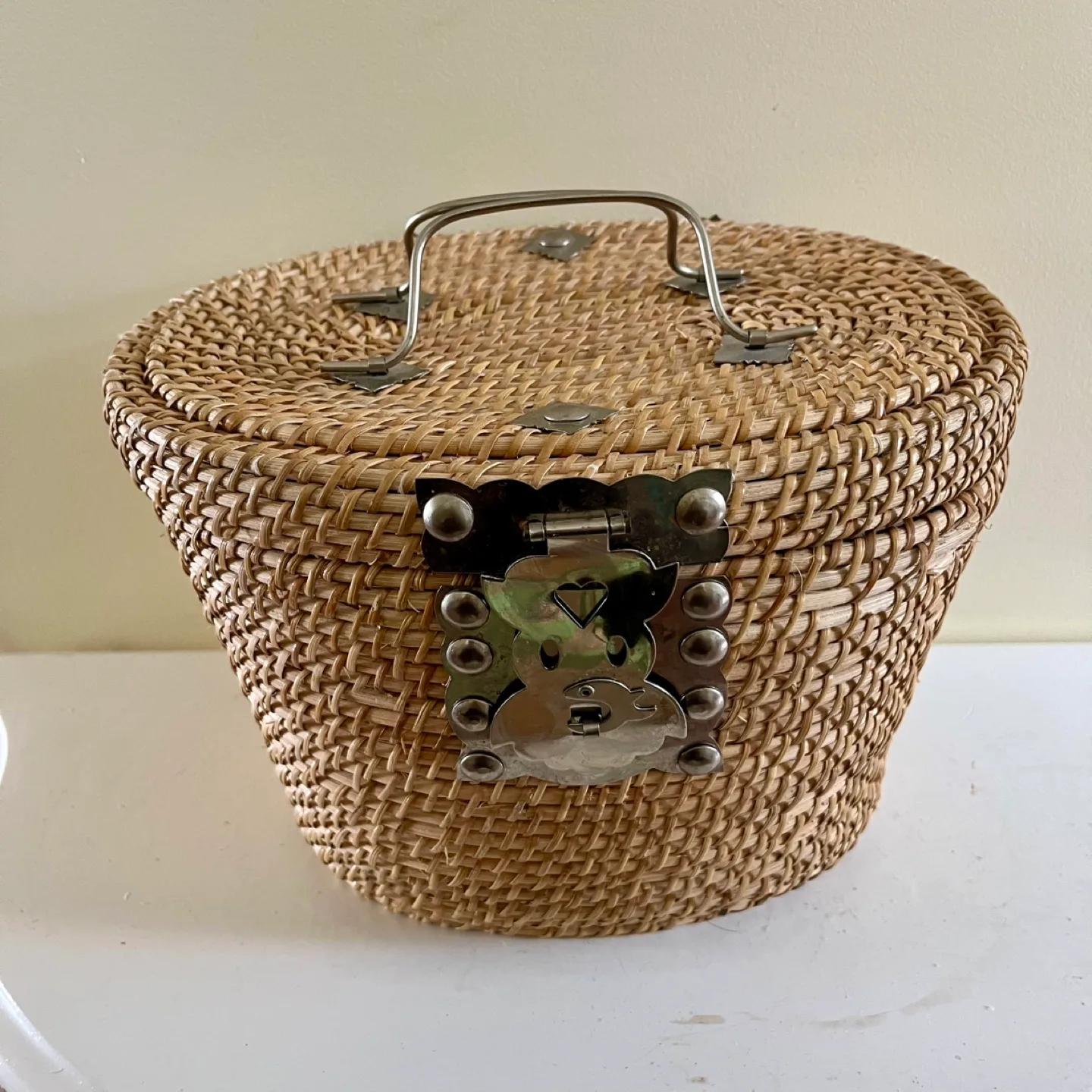 Vintage Chinese Wicker Ceremonial Tea Basket thumbnail