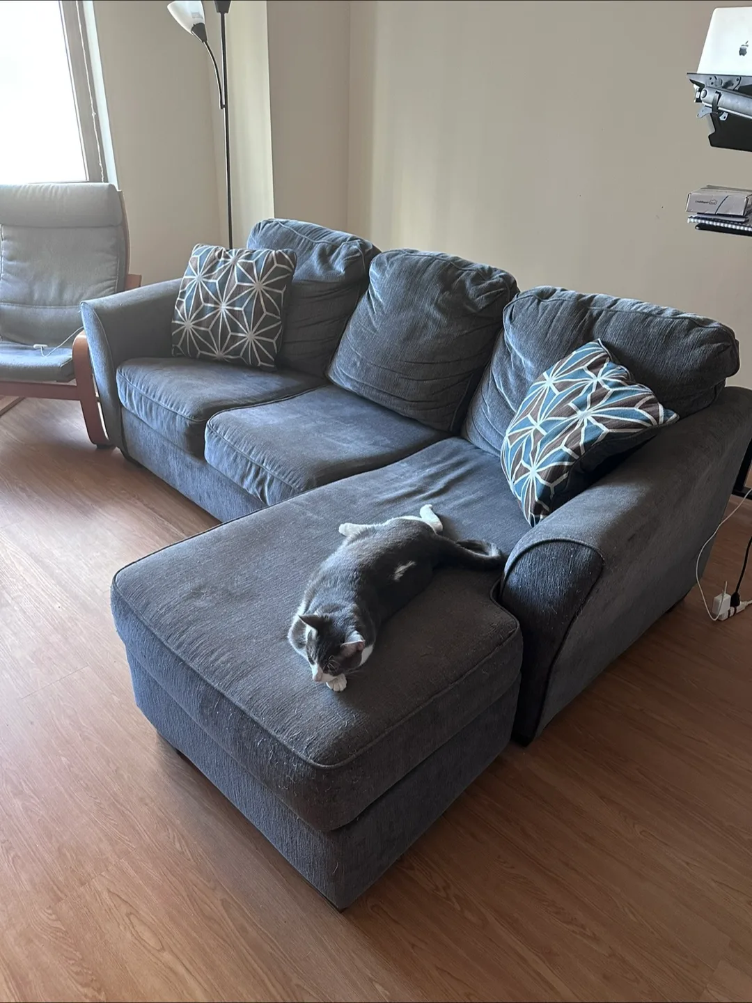 Gray Sectional Sofa with Chaise thumbnail