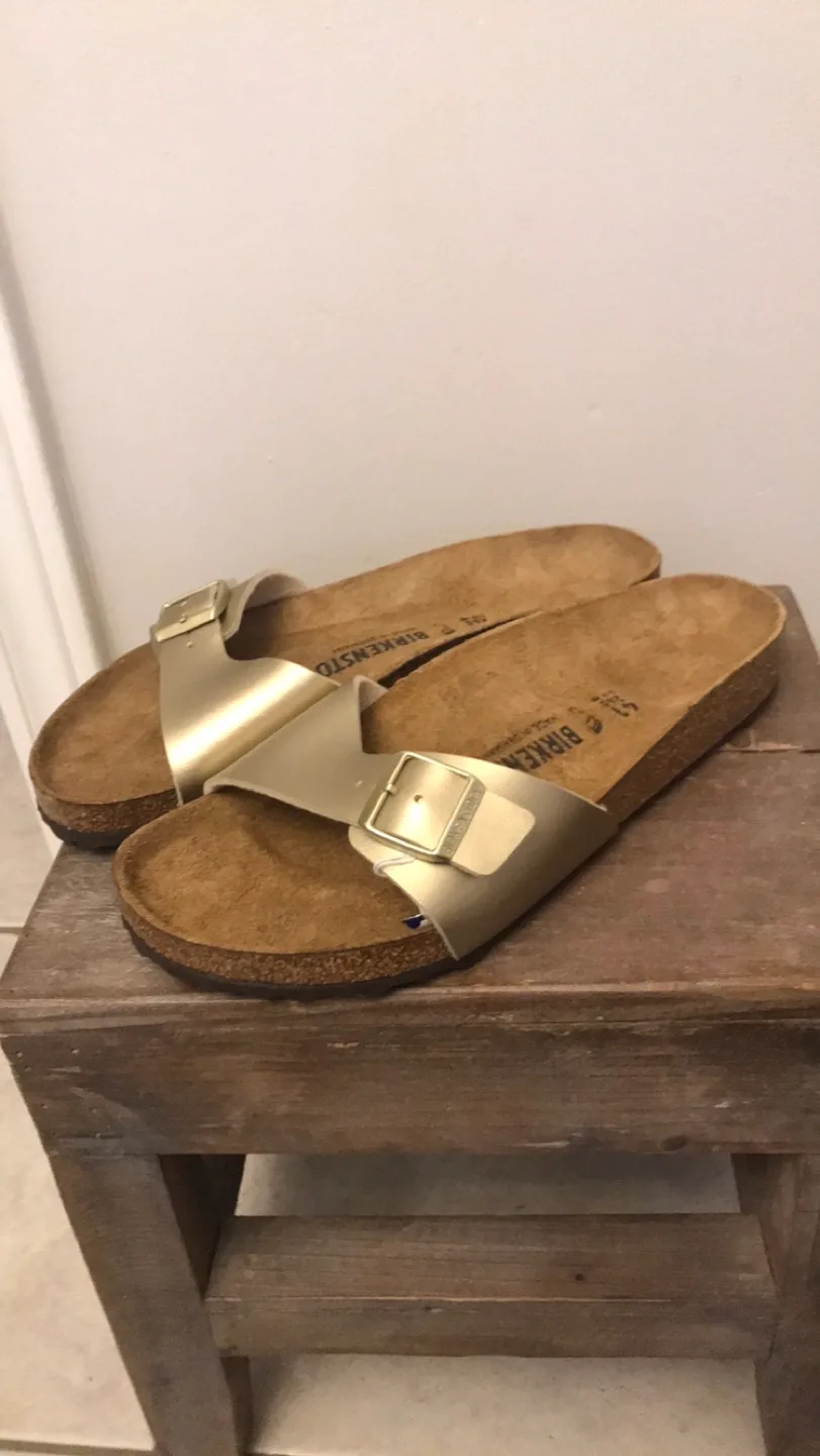 Birkenstock Madrid Gold Sandals - Size 41 (US 10) thumbnail