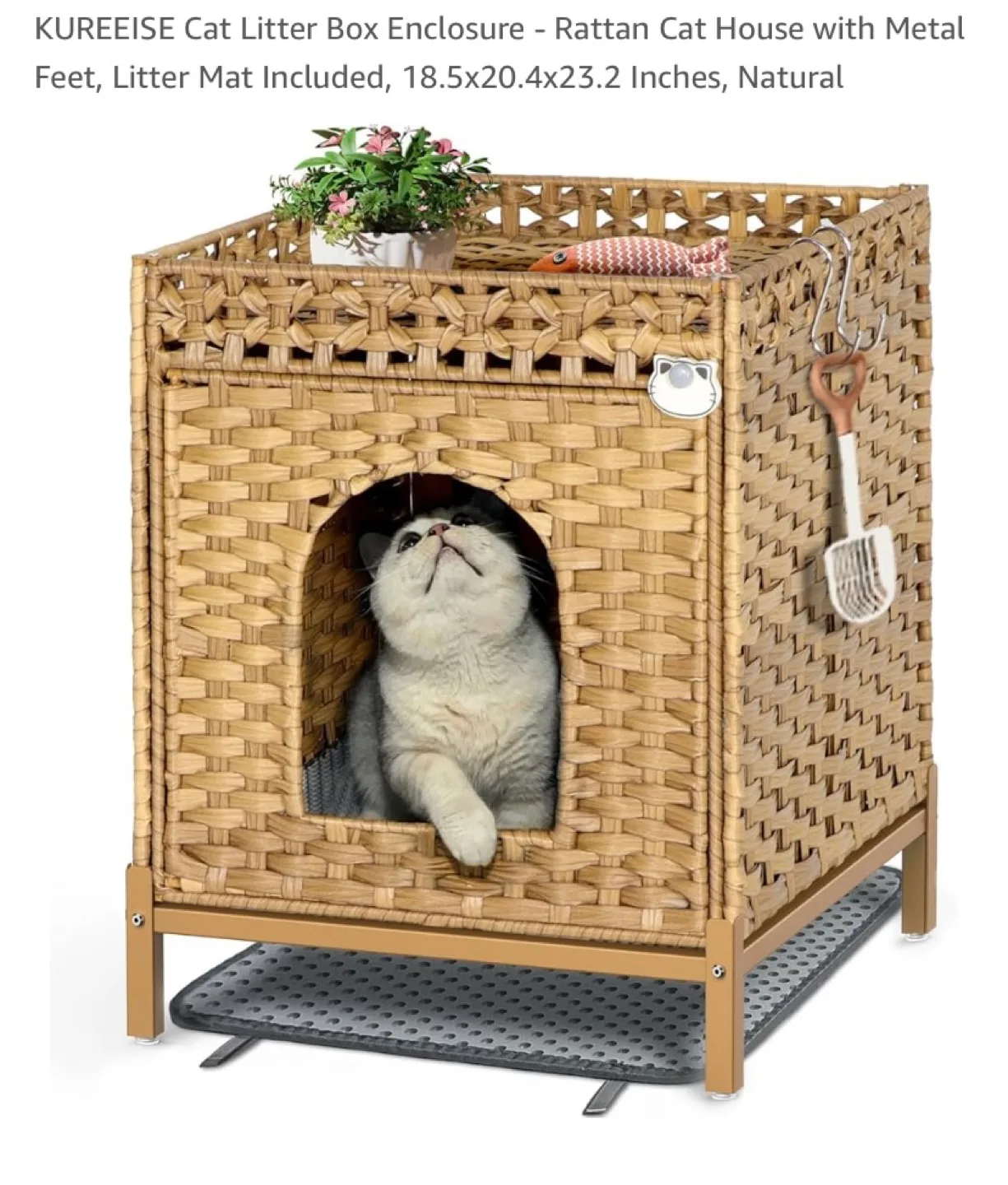 New Rattan Cat House Litter Box Enclosure thumbnail