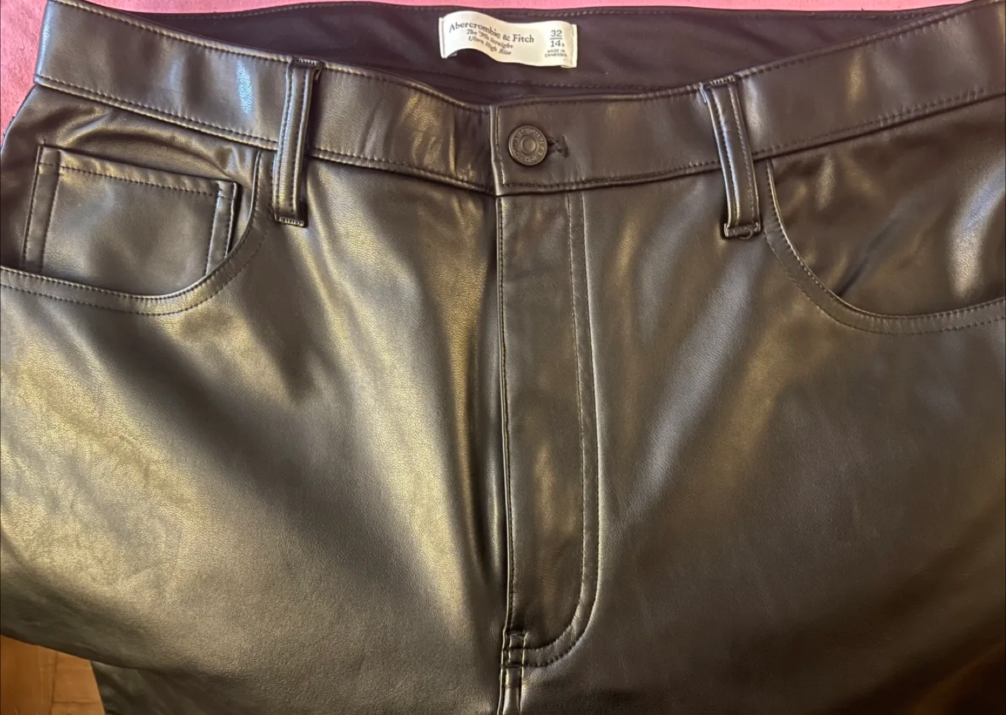 Abercrombie & Fitch Faux Leather Pants - Size 32 image indicator(2)
