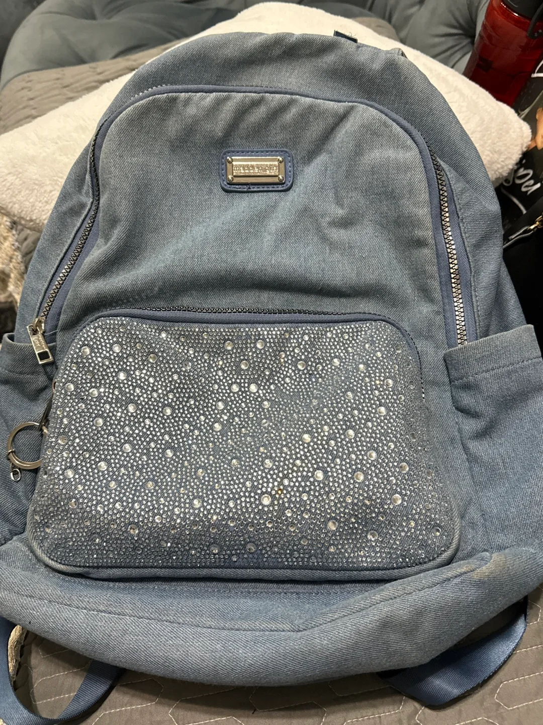 Madden Girl Blue Denim Backpack 🥕 thumbnail