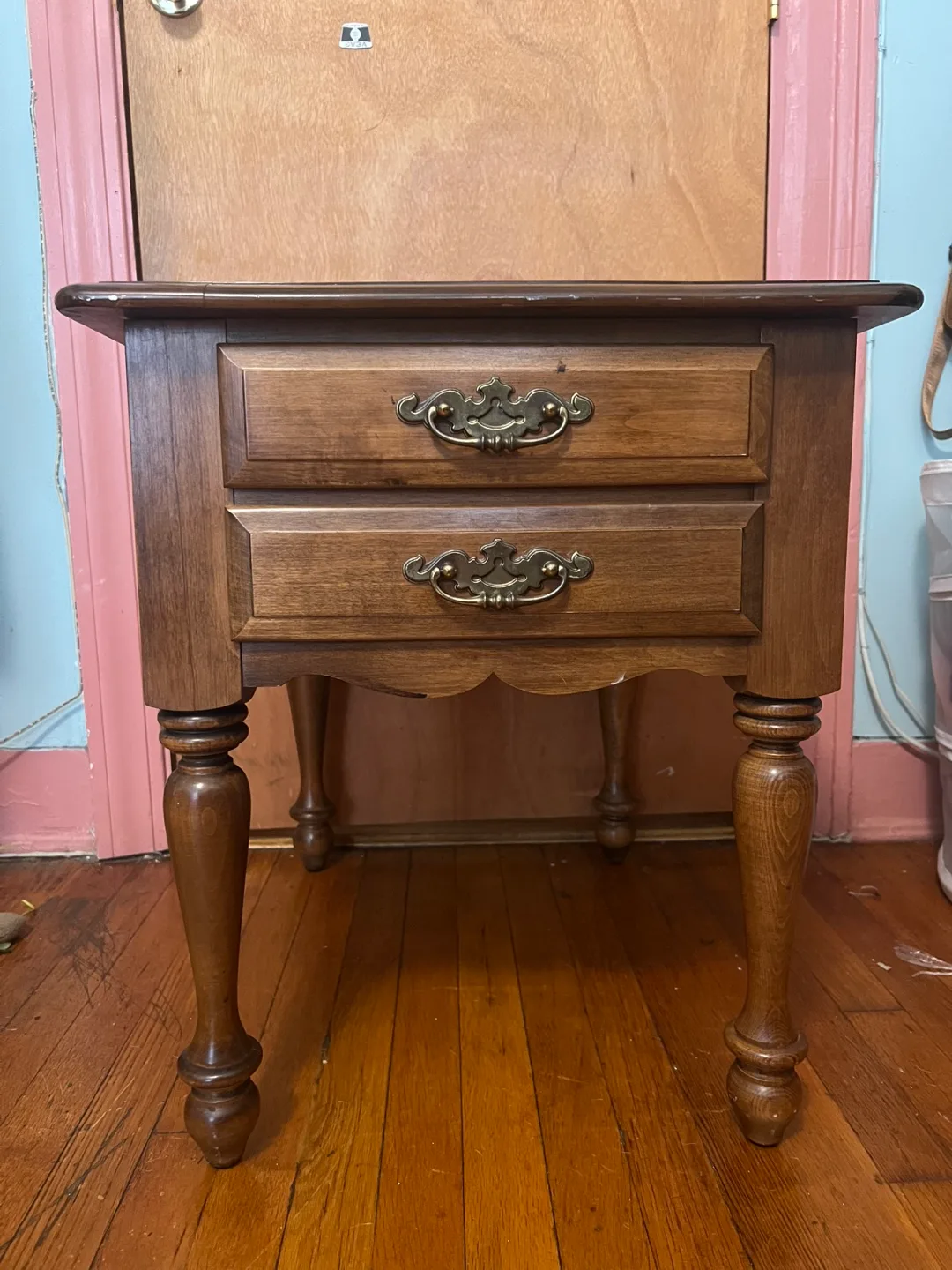 Vintage Brown Wood End Table thumbnail