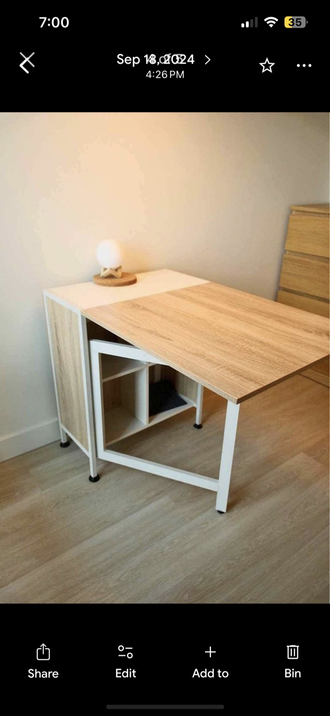 Foldable Dining Table with Storage - photo 2