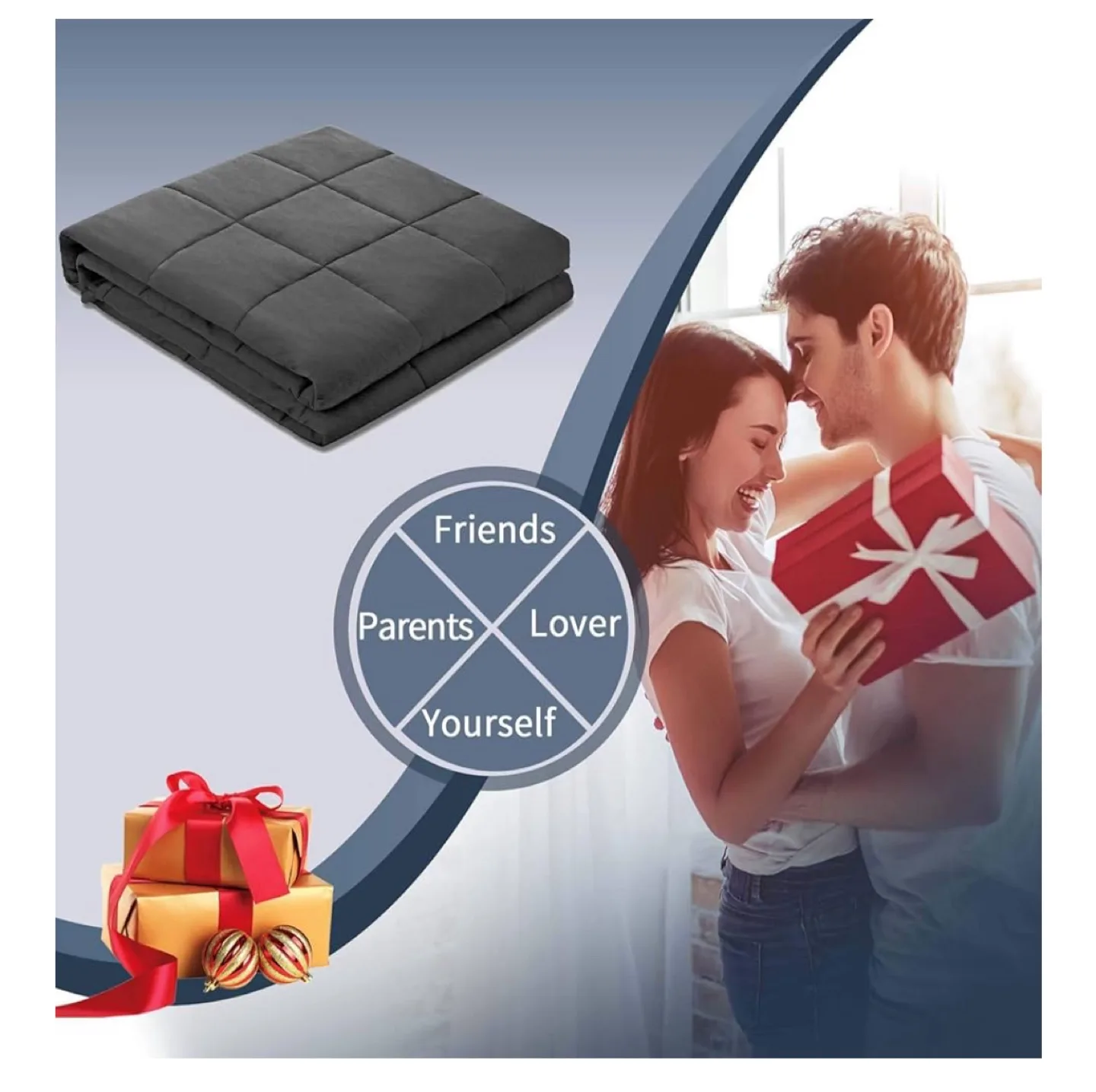 New! Smart Queen Size Weighted Blanket - Dark Grey image indicator(6)