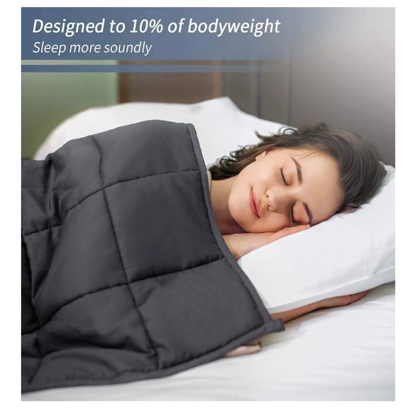 New! Smart Queen Size Weighted Blanket - Dark Grey image indicator(3)