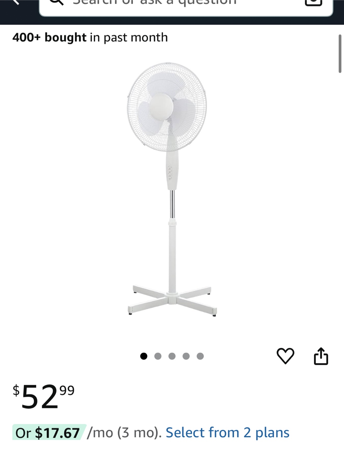 ToolTech 16" Oscillating Stand Fan - White - photo 5