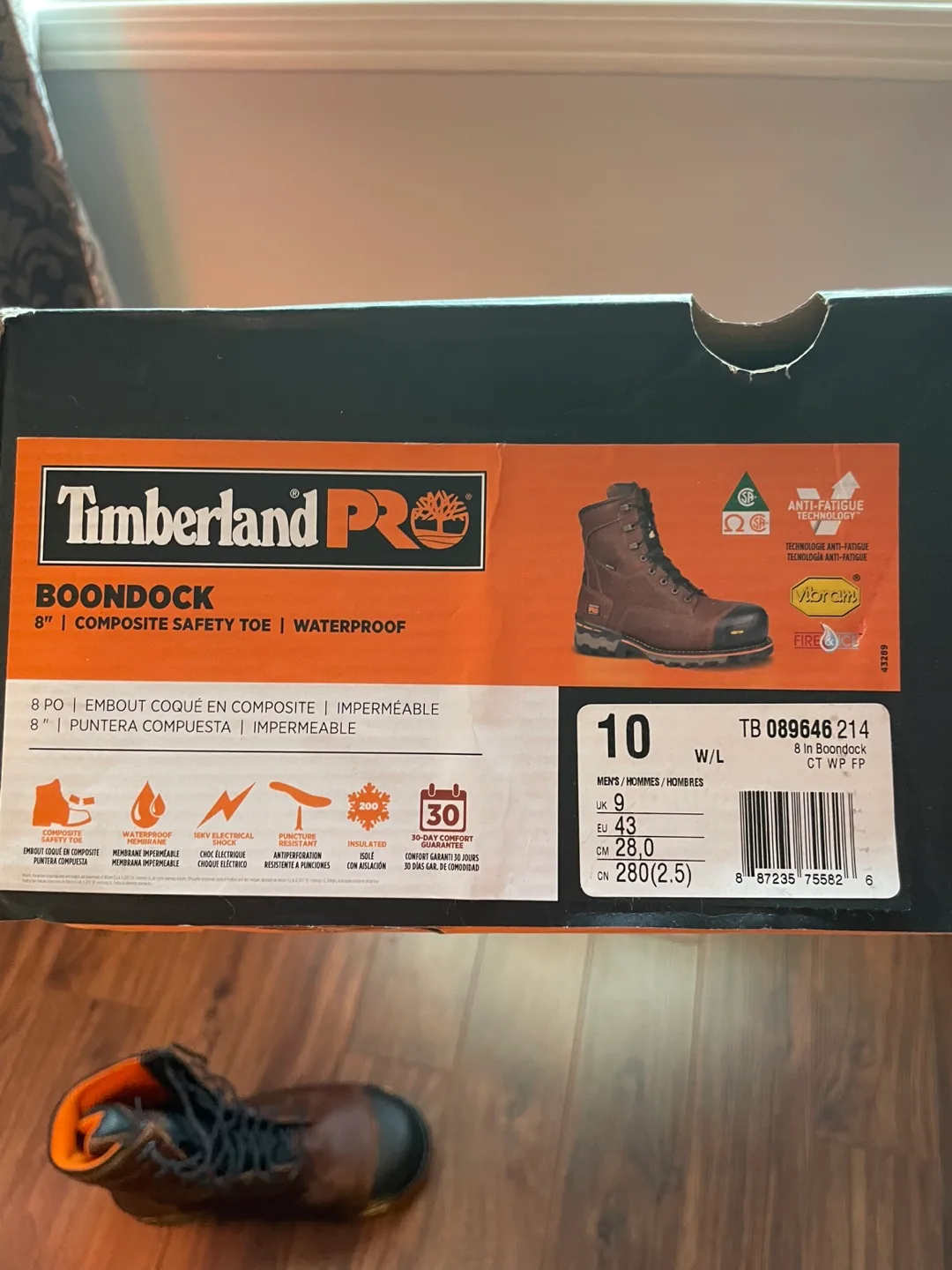 Timberland PRO 8" Mens Brown Leather Work Boots - Size 10 image indicator(10)