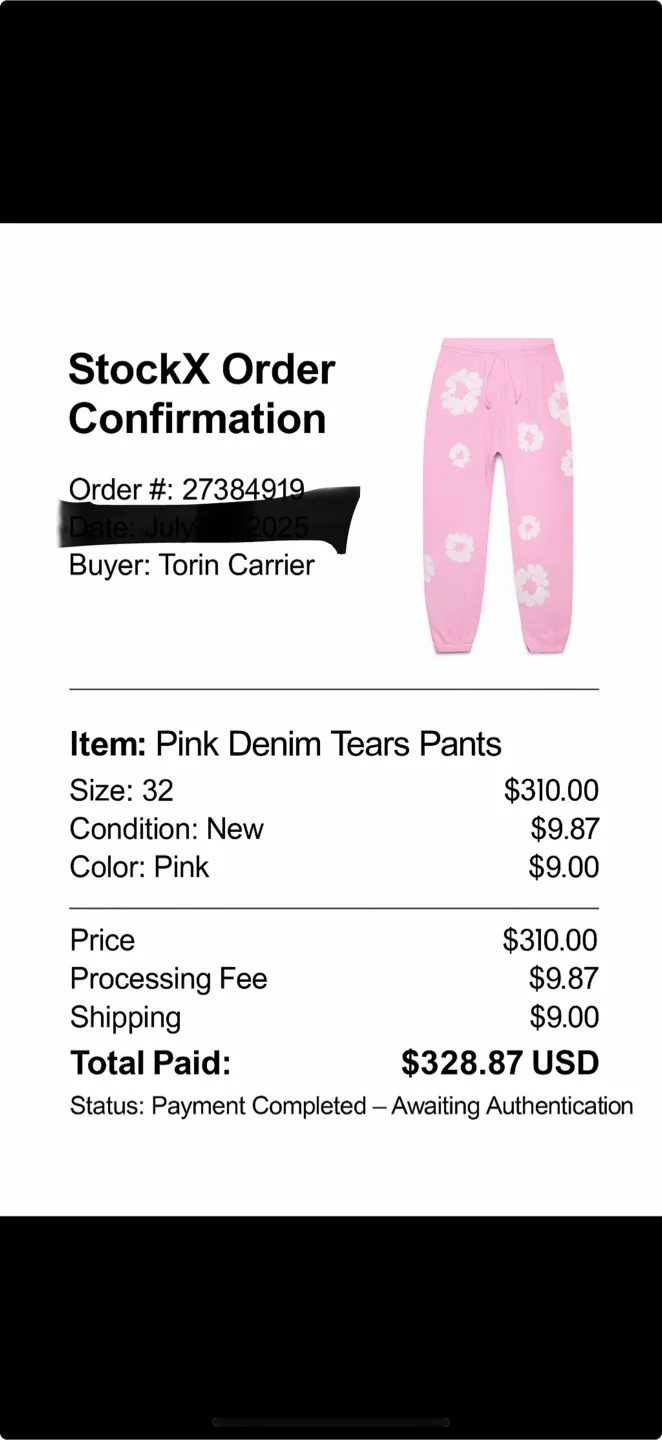Denim Tears Pink Sweatpants(NEVER WORN) thumbnail