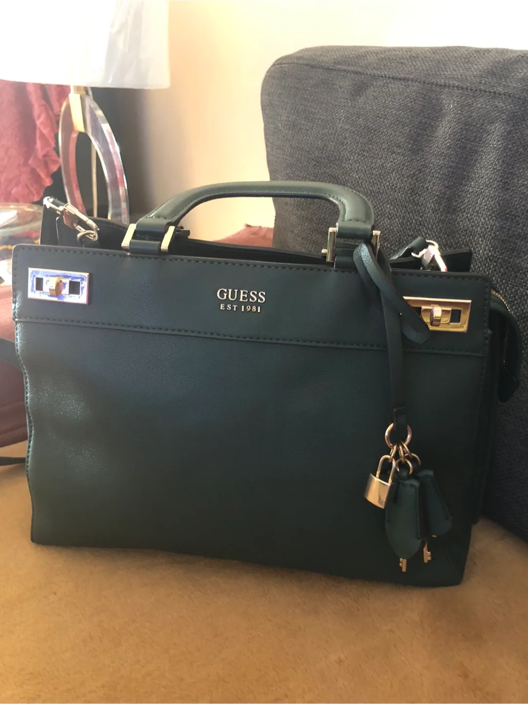 Guess Green Satchel Handbag image indicator(3)