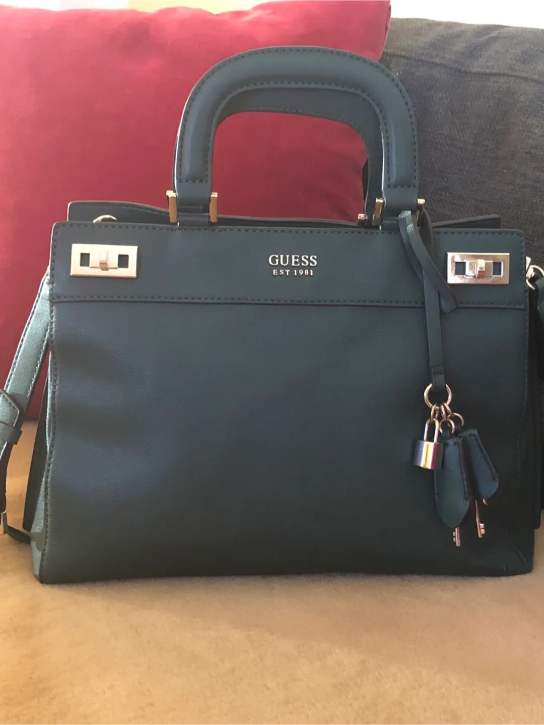 Guess Green Satchel Handbag image indicator(2)
