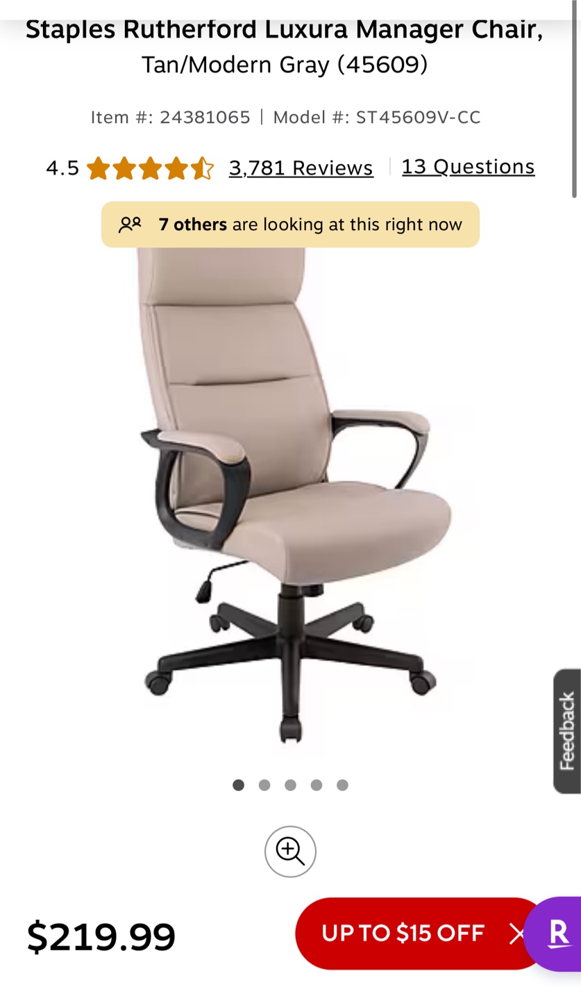 Staples Rutherford Luxura Manager Chair - photo 2