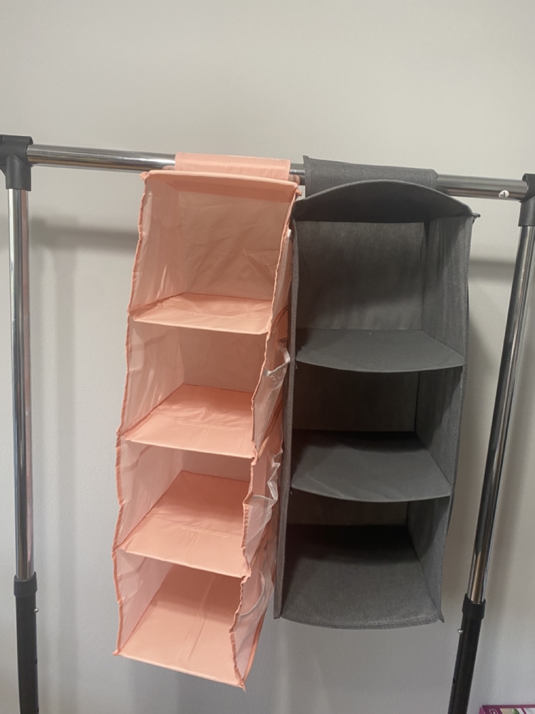 Hanging Closet Organizer - Pink & Gray