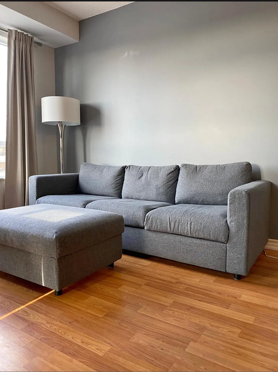 Ikea Vimle Grey Sofa and Ottoman (DELIVERY AVAILABLE) thumbnail