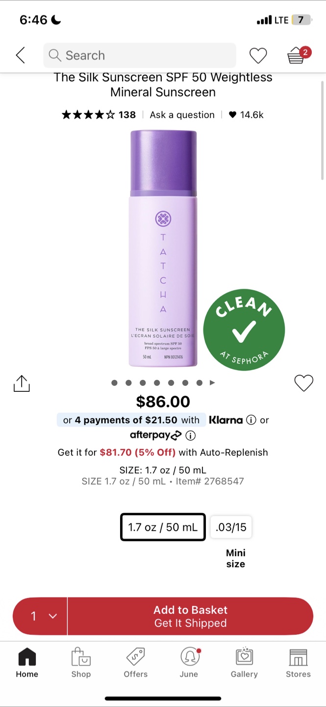 Tatcha The Silk Sunscreen SPF 50 - photo 2