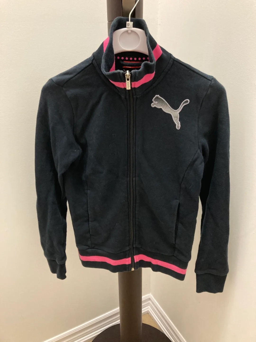 🇨🇦🍁Puma Black & Pink Track Jacket - Size S thumbnail