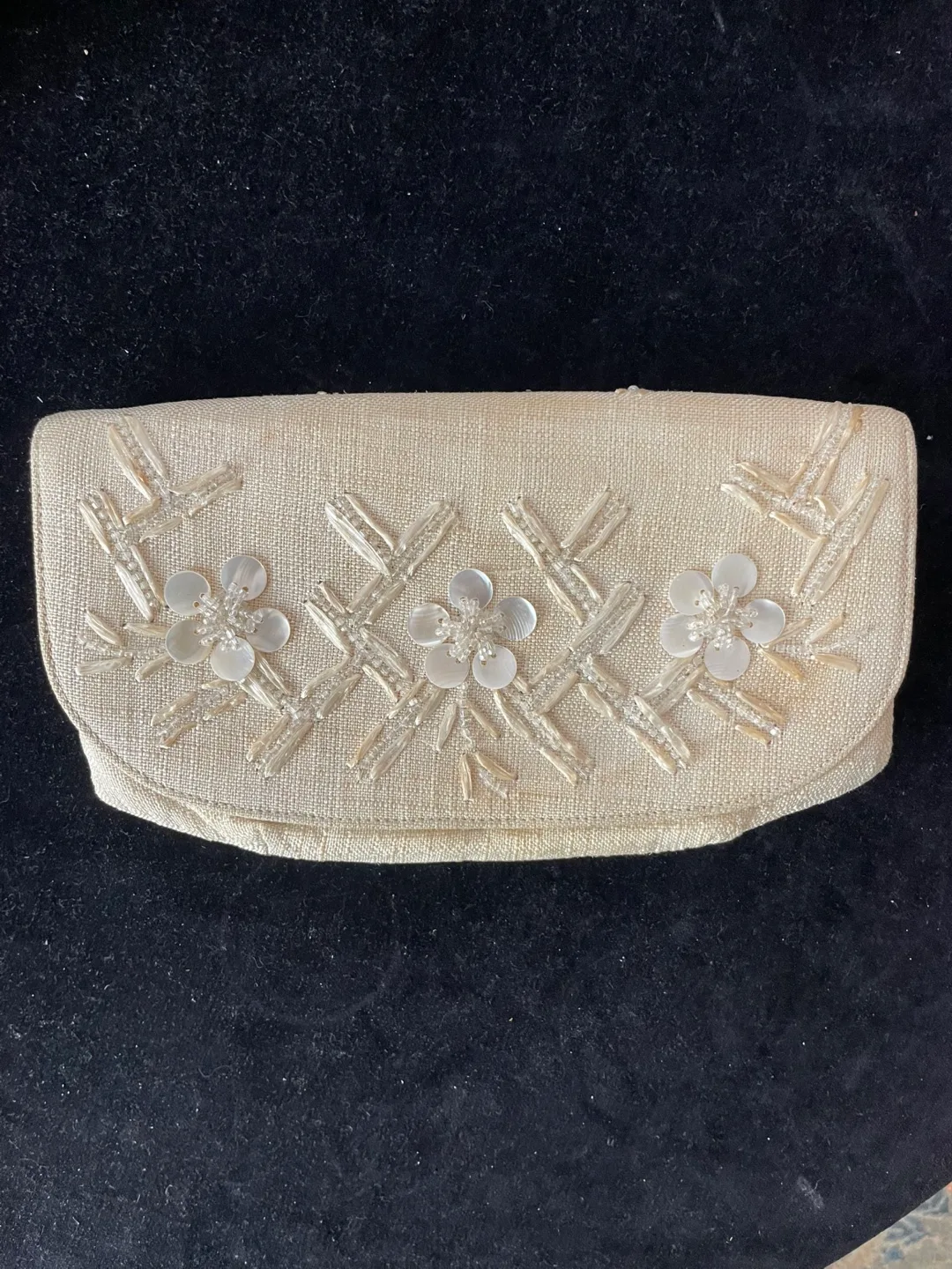 Vintage Beaded Floral Clutch Purse thumbnail