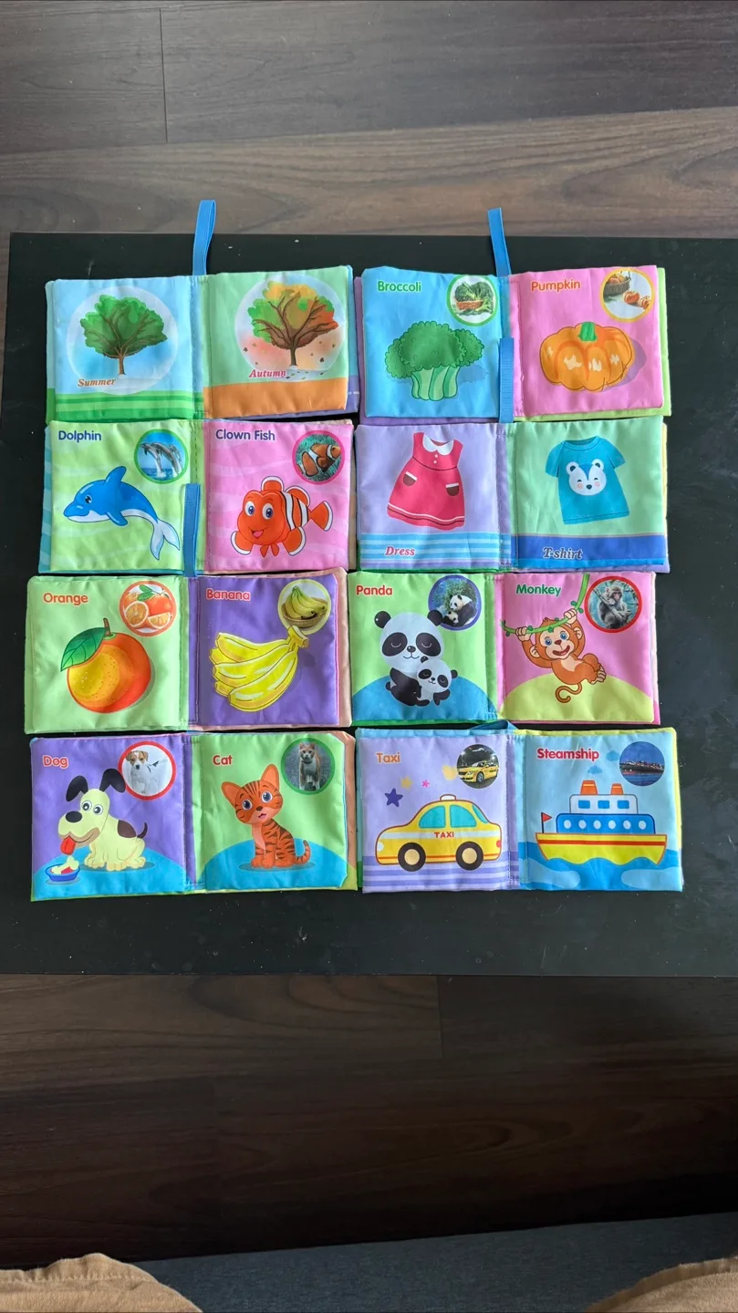 Soft Cloth Baby Book - Animals, Fruits, Vegetables thumbnail