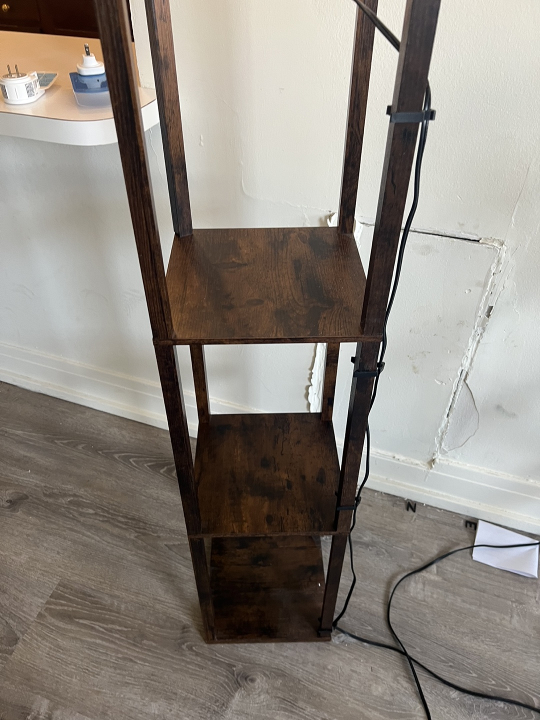 Brown Shelf Floor Lamp with Remote - photo 2