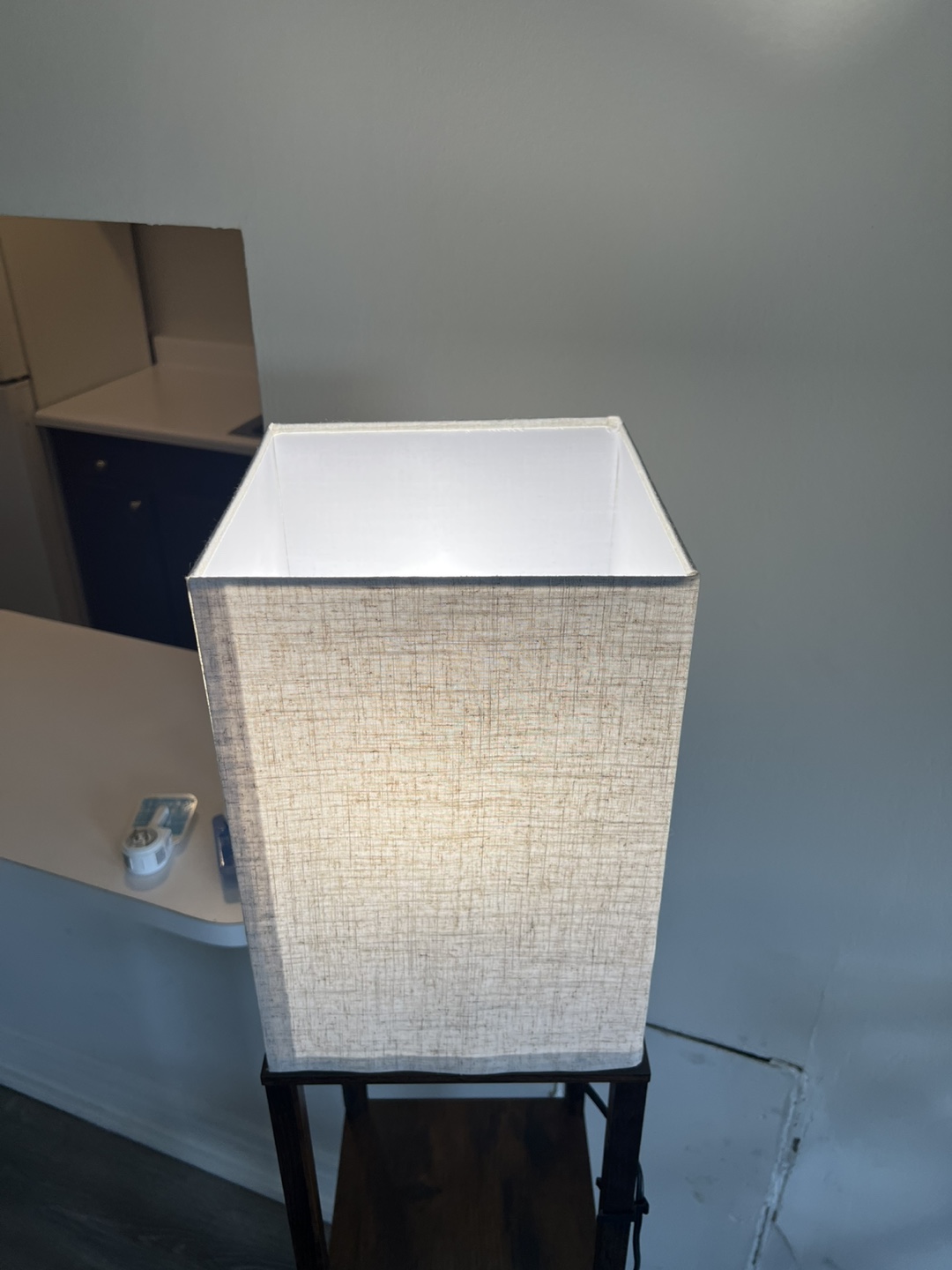 Brown Shelf Floor Lamp with Remote - photo 3