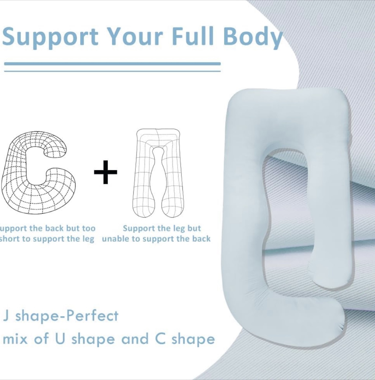 59 inch Cooling Pregnancy Pillow - Full Body Support - photo 2