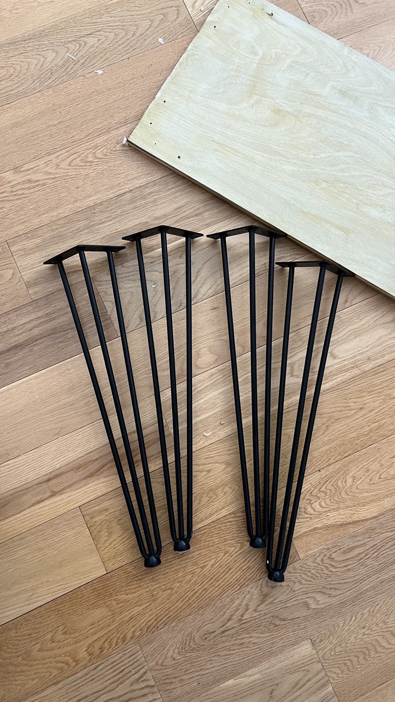 Set of 4 Black Hairpin Table Legs 22”
