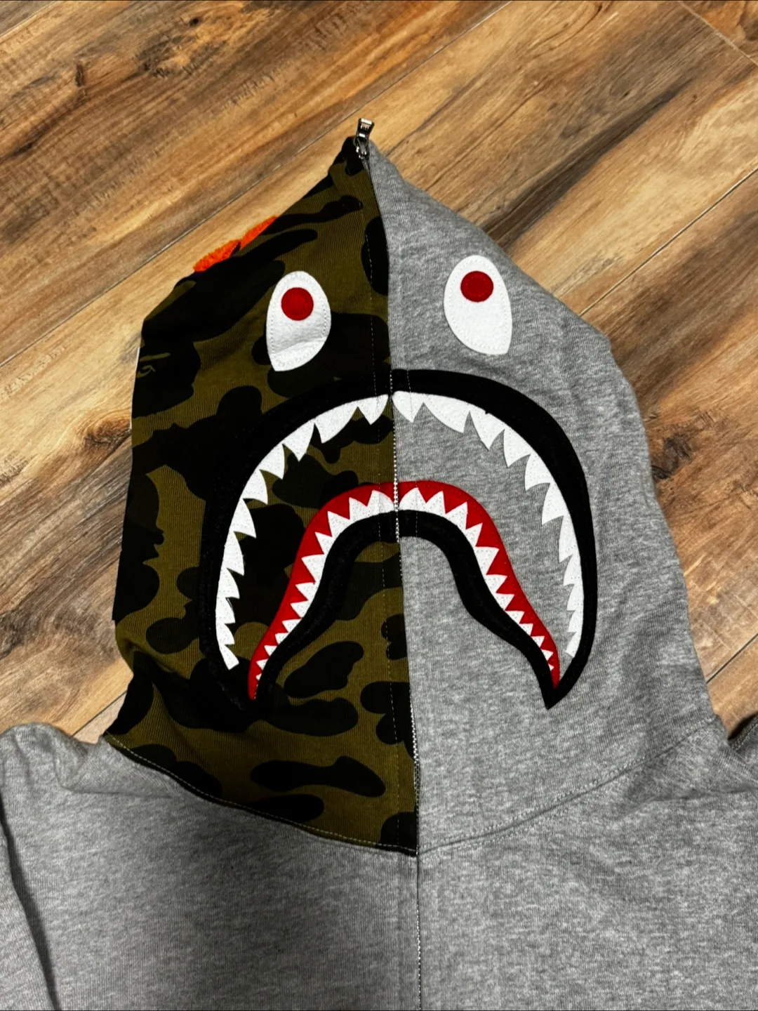 BAPE Shark Full Zip Hoodie - Grey/Camo image indicator(2)