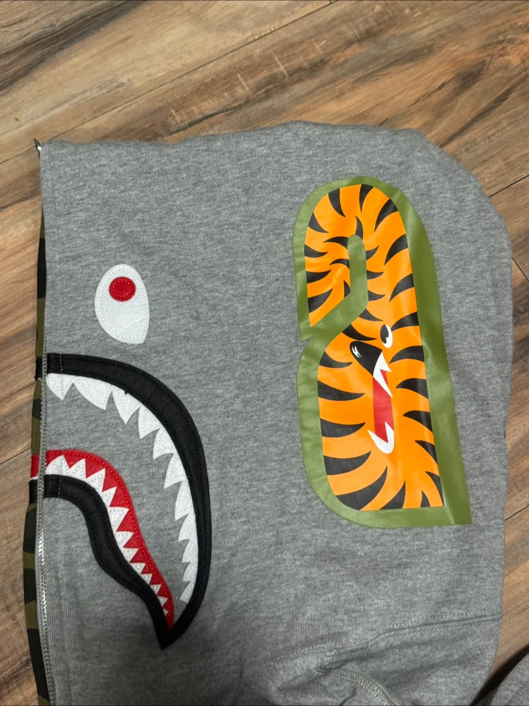 BAPE Shark Full Zip Hoodie - Grey/Camo image indicator(6)