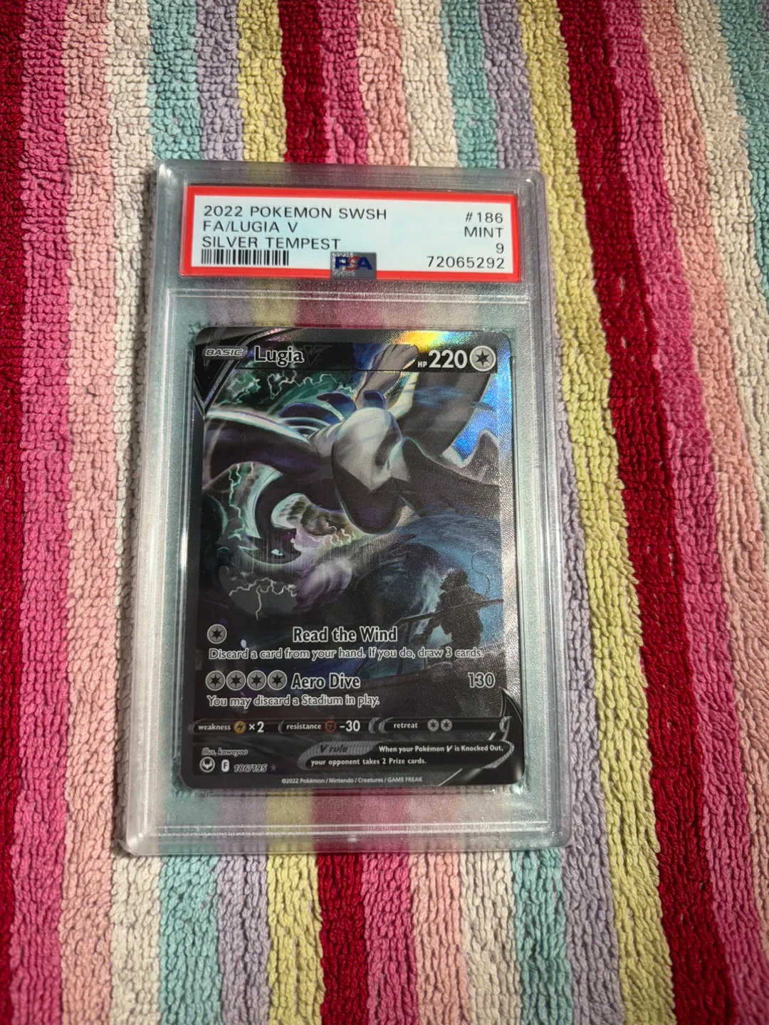 Lugia V Alt Art - Silver Tempest - #186 PSA9 (very clean!) thumbnail