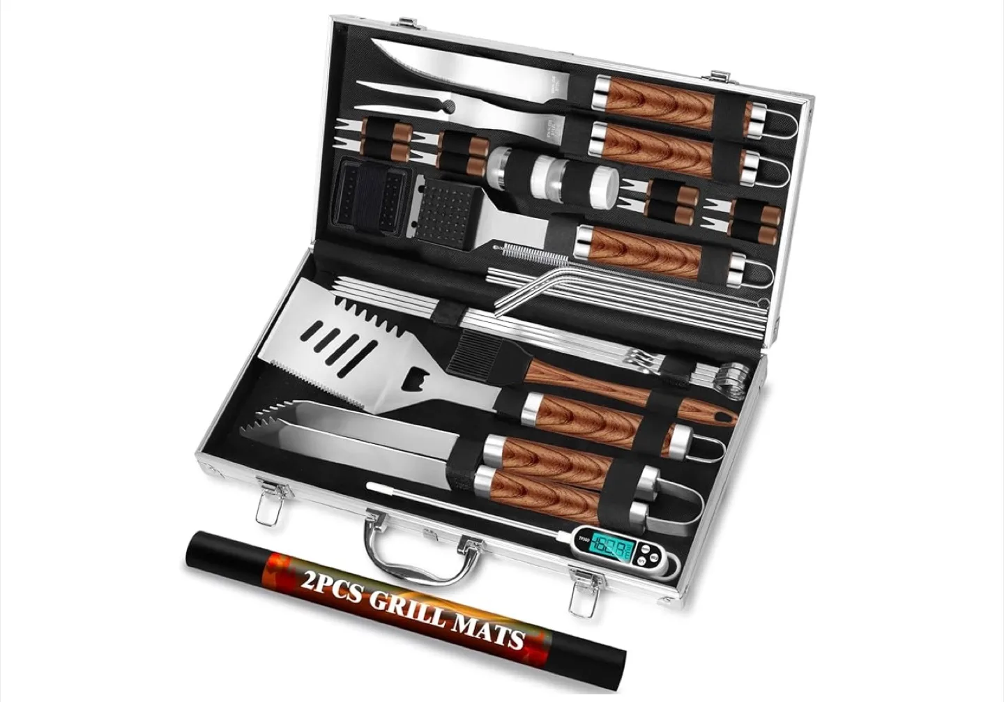 BBQ Grill Tool Set with Case & Grill Mats thumbnail