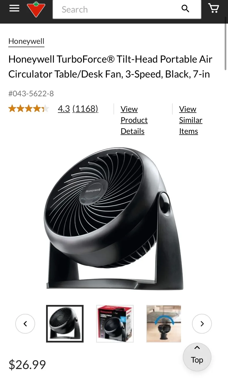 Honeywell TurboForce Tilt-Head Portable Fan - Black thumbnail