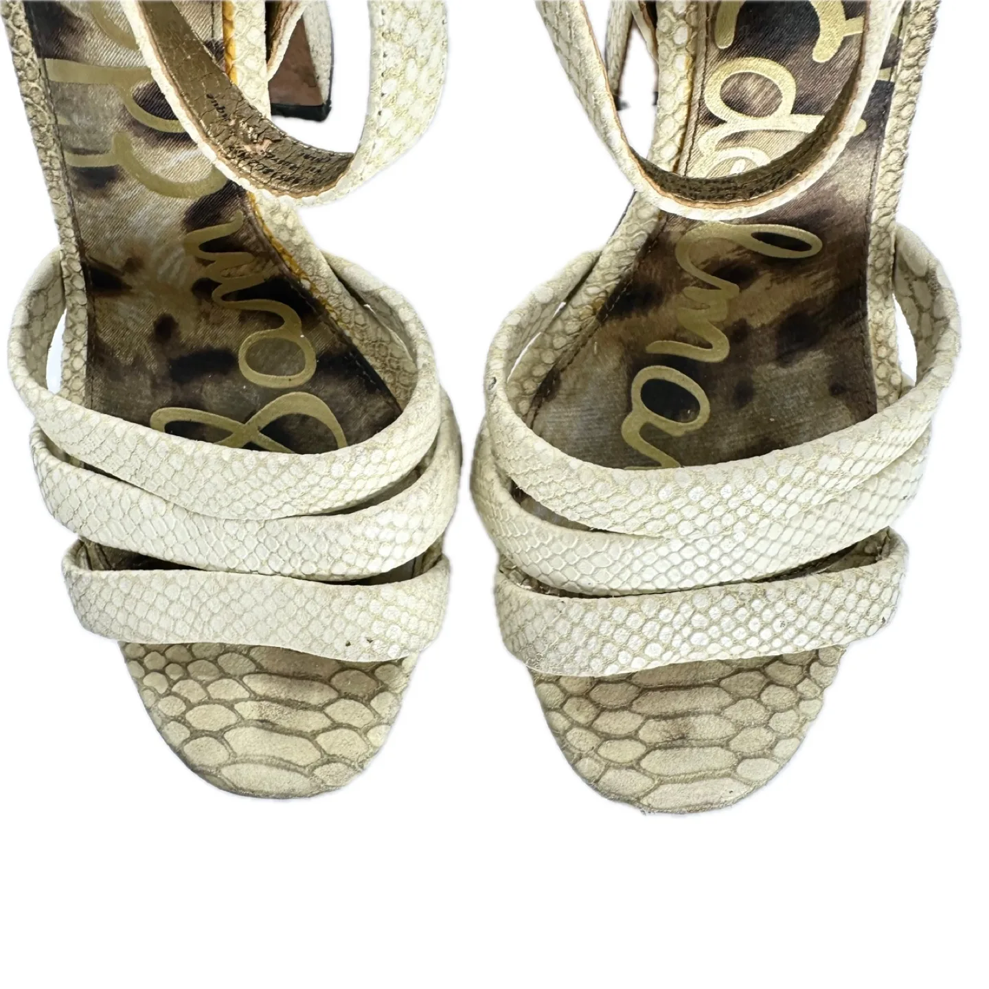 Sam Edelman Taryn Beige Leather Platform Ankle Strap Sandals 8.5 image indicator(3)