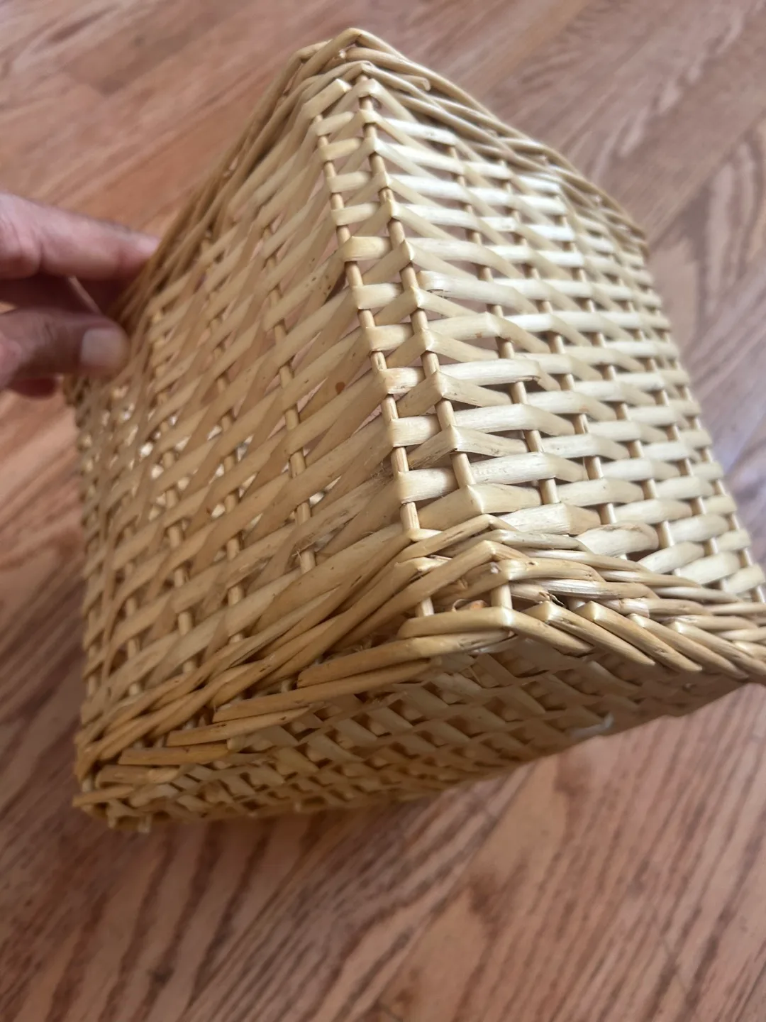 Woven wicker storage basket thumbnail