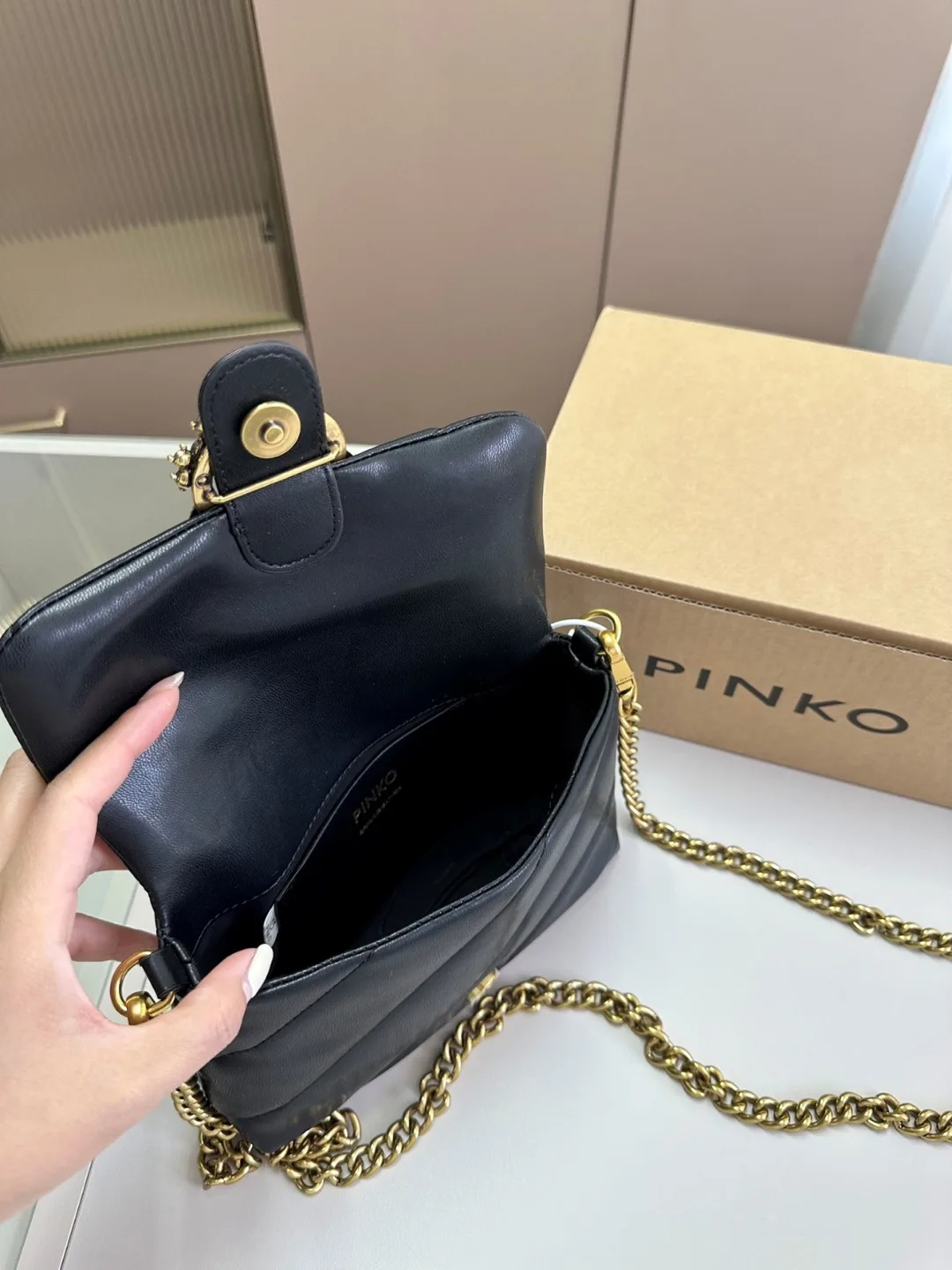 Pinko Love Puff Maxi Quilt Bag - Black image indicator(2)